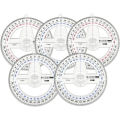 5pcs 360° Plastic Protractor Math Protractors Clear Protractor Ruler Drafting Tools Circle Protractor for Geometry. 