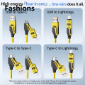 Fashions 65W Quick Charger Spring USB Cable 4 in 1 Spring Data Cable 6A USB Type C Spring Telescopic Wire for iPhone iPad MacBook Huawei-Multicolour. 