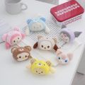 Ys228 cute soft plush head keychain hanging bag lovely chic design ready to ship. 