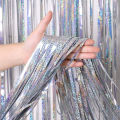 2 Meters Party Backdrop Curtains Glitter Gold Tinsel Fringe Foil Curtain Birthday Wedding Decoration Adult Anniversary Decor. 