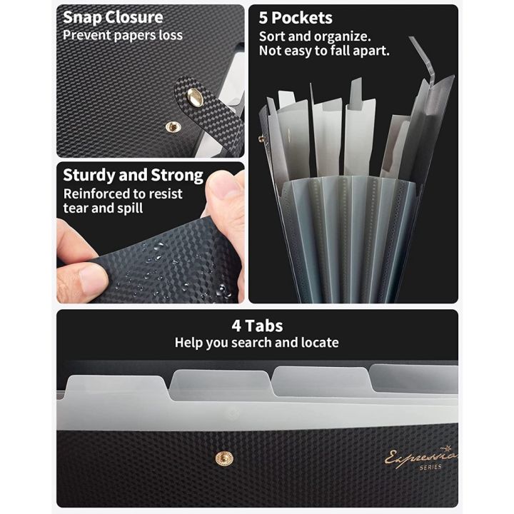 Expanding%20File%20Folder,5%20Pocket%20Folders%20for%20Documents,Portable%20Paper%20Organizer%20for%20School%20Office%20Supplies,A4%20Size%20-%20Image%204
