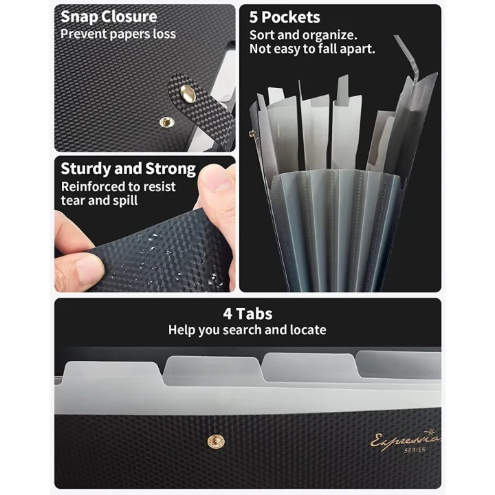 Expanding%20File%20Folder,5%20Pocket%20Folders%20for%20Documents,Portable%20Paper%20Organizer%20for%20School%20Office%20Supplies,A4%20Size%20-%20Image%204
