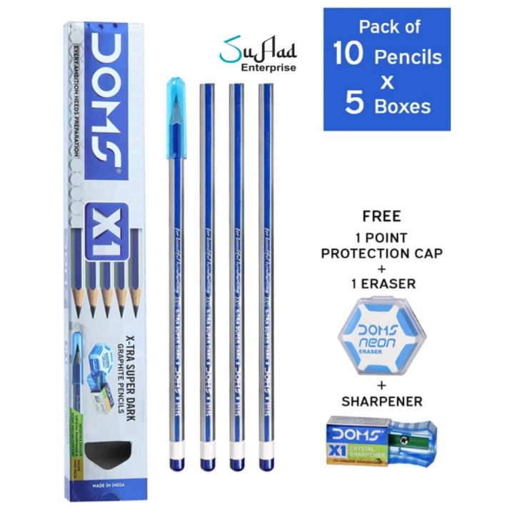 Doms%20Pencils%201%20Packet%20Set%20Of%2010%20Pcs(1%20Eraser+1%20Sharpener)%20-%20Image%206