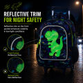 3PCS Rolling Backpack for Boys, Kids Roller Wheels Bookbag, Wheeled School Bag with Lunch Bag.