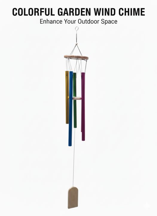 Multicolored%20Wind%20Chime%20-%20Decorative%20Hanging%20%E2%80%93%205-Pipe%20Tuned%20Aluminum%20Tubes%20with%20Wooden%20Top%20%E2%80%93%20Indoor%20and%20Outdoor%20Relaxing%20Melodic%20Sound%20for%20Home,%20Balcony,%20Garden,%20&%20Patio%20Decoration%20-%20Image%202