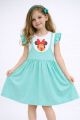 1 piece Colorful Green Bow Dress for Cute Girl - New Summer Girl Baby Frock Style Dress - Children's Clothing (1-12 Years Old). 