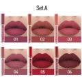 HANDAIYAN 6 Colors Long Lasting Velvet Lips Tint Liquid Lipsticks Waterproof Non-Stick Cup Lipgloss Gift Set (A). 