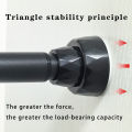 Black Non Drilling Shower Curtain Rod Spring Rotating Telescopic Wardrobe/Curtain Rod Extendable Anti Slip Stainless Steel Rod. 