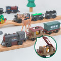 Electric Train Magnetic Car Diecast Slot Fit All Brand Wooden Train Track Railway Electric Rail Train  For Kids children's Toy. 