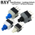 10PCS 5.8*5.8 7*7 8*8 8.5*8.5mm Self Locking Push Tactile Power Micro Switch Kit 6 Pin Button Switches. 