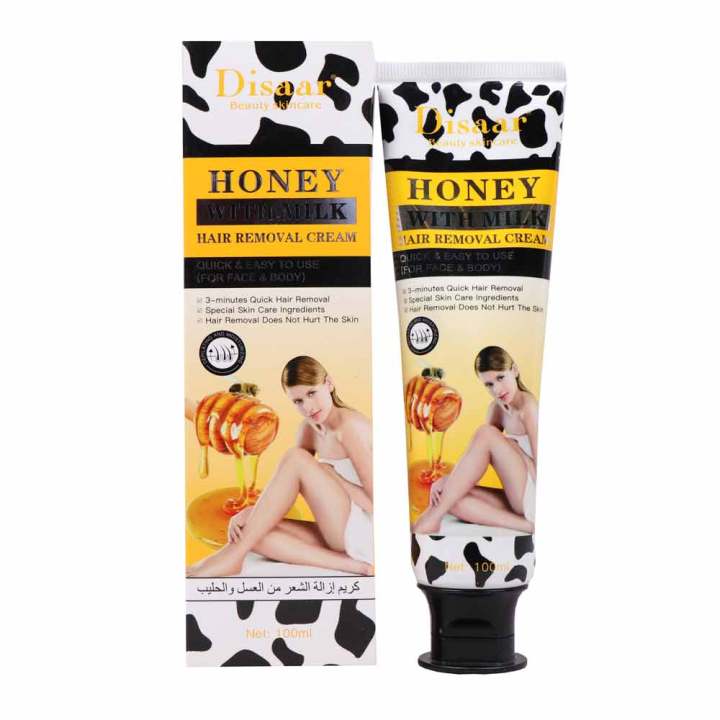 DISAAR%20Honey%20With%20Milk%20Hair%20Removal%20Cream%20100ml%20-Hair%20Removal%20Cream%2024k%20Gold%20Essence%20Collagen%20Argan%20Oil%203%20Minutes%20Quick%20&%20Easy%20To%20Use%20Face%20Body%20Legs%20Depilating%20Moisturizing%20100ml/3.38fl.oz%20(Honey%20With%20Milk)%20-%20Image%206