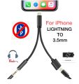 MAK TEC Lightning to 3.5mm 2 in 1 Earphone Audio Adapter without bluetooth compatible For iPhone Charger Cable Mobile Phone Aux Dual Jack Splitter Headphone & Fast Charging Connector Converter. 
