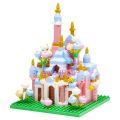 Lake Swan pink Nano block castle building blocks Taj Mahal jewelry gifts for girls and men famous DIY building toys. 