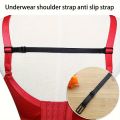 3-Pack Anti-Slip Bra Strap Holders | Adjustable Elastic Clips with Metal Buckles (Black/White/Beige). 