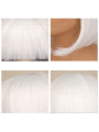 Women Synthetic White Straight Bob Wig Short Bob Wig with Bangs Fashion Lady Daily and Flapper Cosplay Costume Hair Wig. 