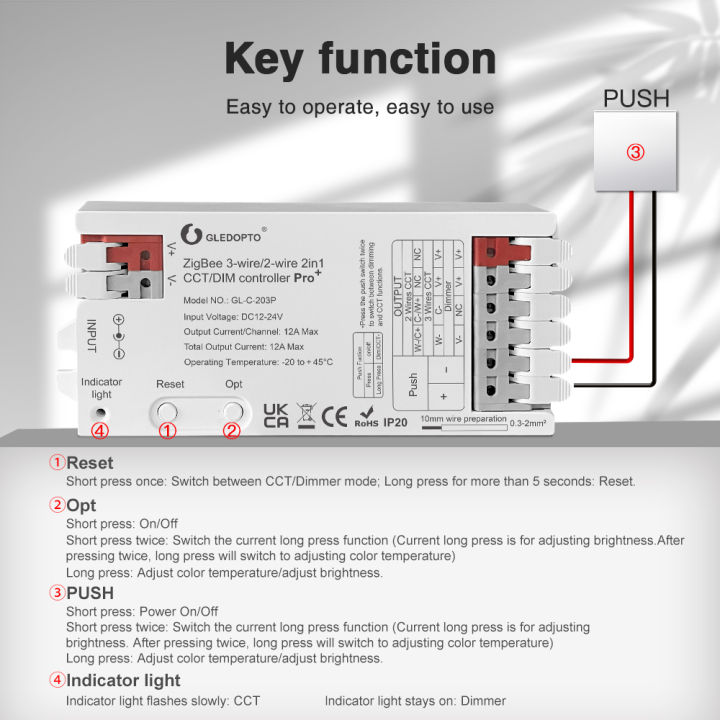 ZigBee%203.0%20Pro+%202in1%20CCT%20Dimmer%20LED%20Strip%20Controller%20DC12-24V%20Max12A%20Hu*e%20Alexa%20Homey%20APP%20Control%20-%20Image%203