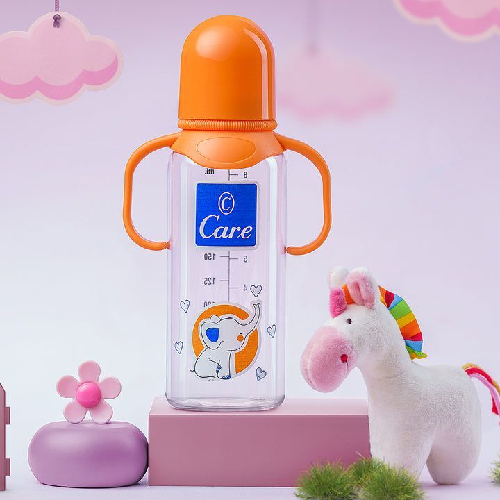 New Born Baby Transparent Feeder With Purple  Lid