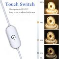 COB LED Strip Light 5V Diode DIY Lamp Tape USB Flexible Ribbon Touch Sensor Control Dimmer Linear Lightings High Density. 