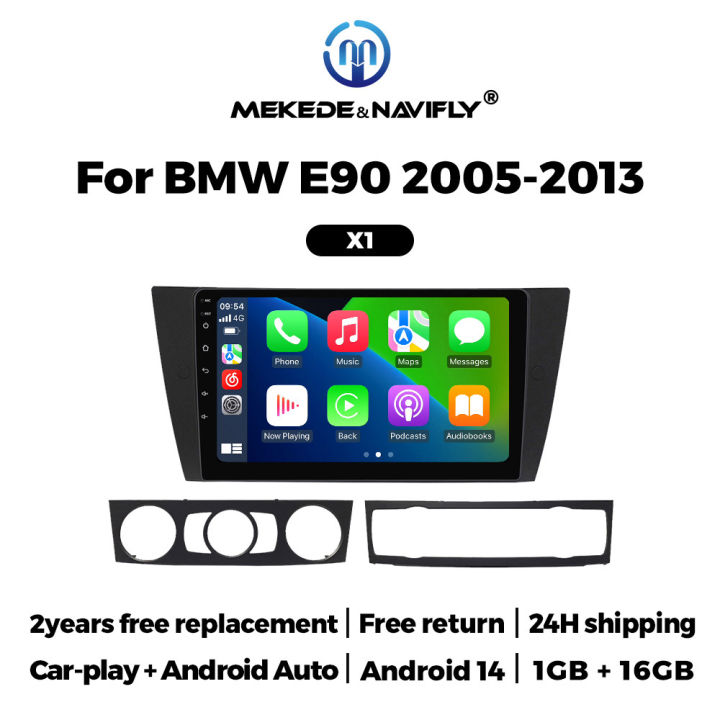 MEKEDE Wireless CarPlay Android Auto Android14 smart Car radio Multimedia  Navigation player for BMW E90 2005-2013 BT WIFI