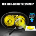 Led E-bike Headlight Auxiliary Driving Lamp Yellow Motorcycle Fog Light  Work Spotlights Flood White For Rad Power Bikes Offroad. 