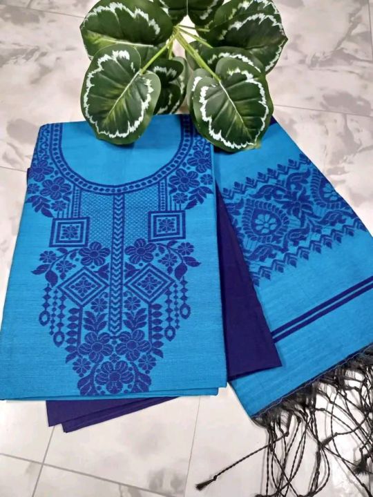 Half%20silk%20Tat%20jamdani%20three%20pis%20for%20women%20-%20Image%204