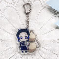 1/6PCS Anime Characters Demon Slayer Acrylic Car Keychain Accessories Keyrings Friends Funny Bag Charms Backpack Pendant.