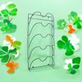 1 pcs Metal Wire Pot and Pan Lid Rack Organizer for Kitchen Cabinet Doors or Wall Mount - Upright Storage Holder with 5 Slots - Black.