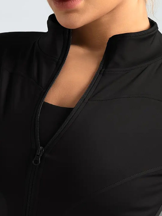 Professional%20elastic%20quick-drying%20sports%20jacket%20women's%20spring%20and%20summer%20yoga%20top%20tight%20slimming%20running%20cycling%20and%20fitnes%20-%20Image%204