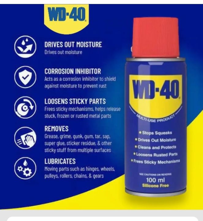 WD 40 Antirust Spray Lubricant - 100ml Multiuse Product Made in UK