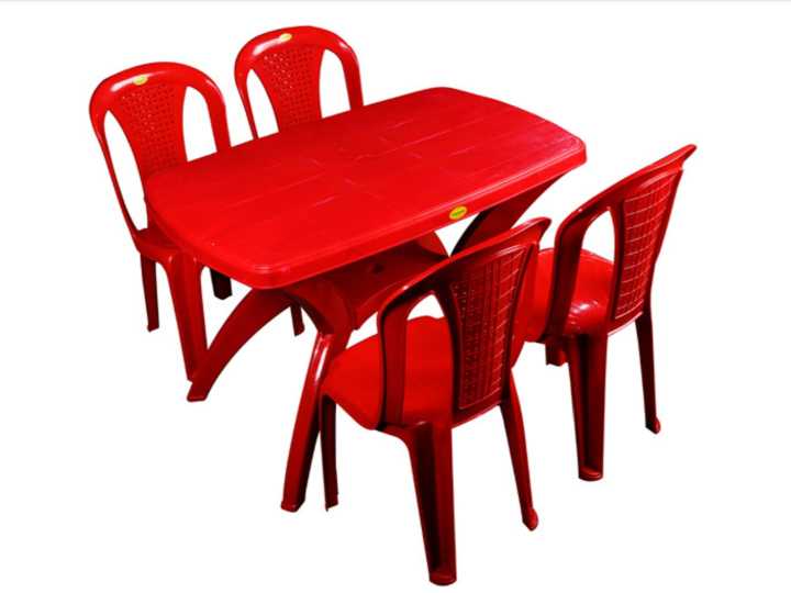 United%20Plastic%20Rectangular%20Table%20&%20Armless%20Chair%20Set%20(4%20Chairs%20And%201%20Table)%20-%20Image%202