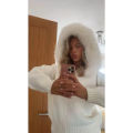 Coat Women Cardigan Natural Fox Fur Coat Women Real Mongolian Fur Knitwear Female Spring Autumn Hooded Knitted Fur Jacket. 