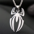 Spider Shape Cosplay Necklace Men Stainless Steel Pendant Chain Choker Jewelry Accessories Props .