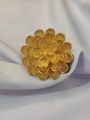 Real gold polish flower ring for woman. 