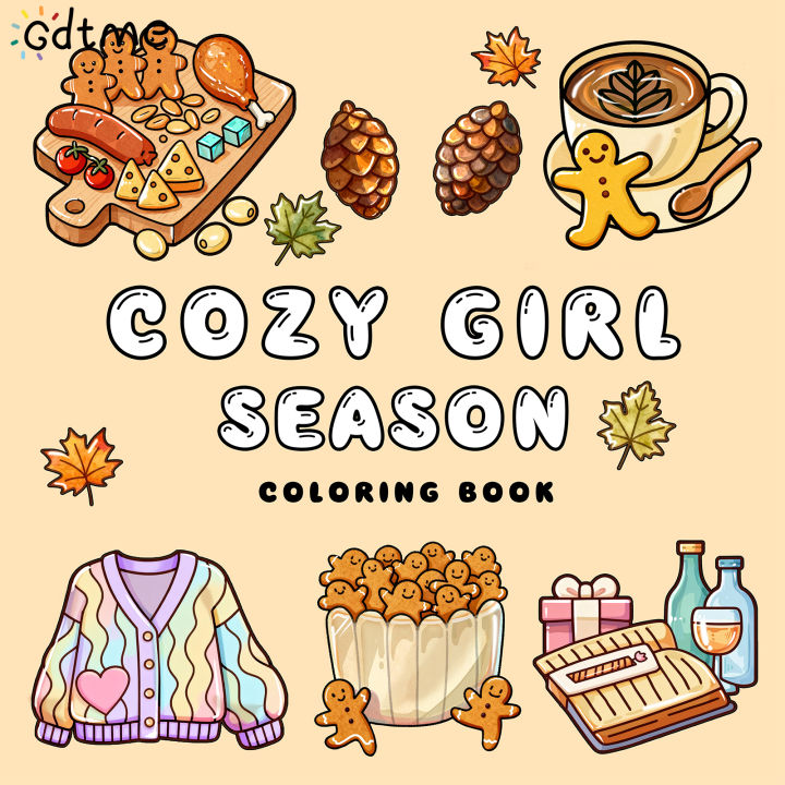 COZY GIRL SEASON Bold-easy Patterns Coloring Book for Adults Cute ...
