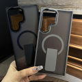Luxury Magnetic Wireless Charge For Magsafe Case For   S25 S23 Ultra S24 Plus FE Folding Stand Holder Matte Cover. 