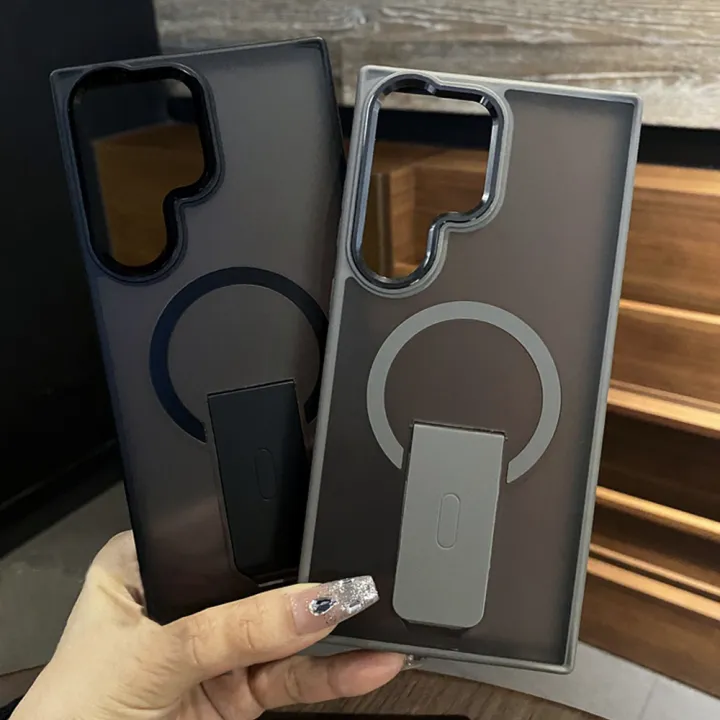 Luxury%20Magnetic%20Wireless%20Charge%20For%20Magsafe%20Case%20For%20%20%20S25%20S23%20Ultra%20S24%20Plus%20FE%20Folding%20Stand%20Holder%20Matte%20Cover%20-%20Image%207
