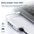 100Mbps USB C Network Card USB To RJ45 Ethernet Lan Adapter 3 USB 2.0 Type C Hub for MacBook    PC Computer. 