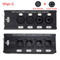 1Pair 4-Channel 3-Pin XLR Or 6.3Mm Audio And DMX Over Network Cable Extender, DMX512 Network Signal Extender Male+ Female. 
