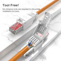 ZoeRax 2pcs Tool Free RJ45 CAT6 Connector Ethernet Termination Plugs, 23AWG to 26AWG Cable Internet Plug Installation Toolless.