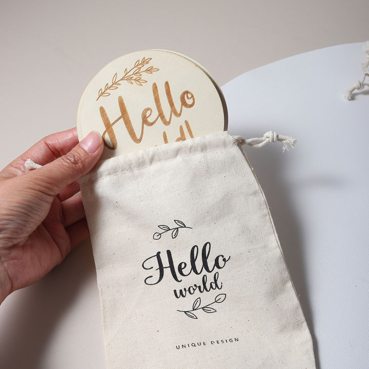 5pcs bags set and baby milestone set wooden engraving milestone hello ...