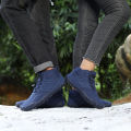 Winter Warm Running Barefoot Shoes Women Men Camping Sneakers Waterproof Non-Slip Breathable for Outdoor Walking.