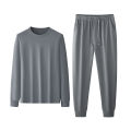 Men's Solid Color Pajama Set Soft Cotton Loose Fit Street Ready Comfortable Loungewear Pajamas. 