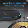Mini Fast Wireless Charger Pad For iPhone 17 16 15 14 13 12 11 Pro Max Induction LED Light Charging Station For .