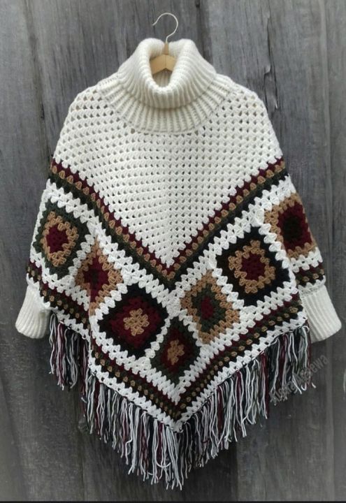 handmade Crochet poncho/cap shawls