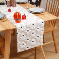 Halloween Rust Table Runner Fall Pumpkin Ghost Party Dining Decorations Thanksgiving Dining Table Harvest Decor.