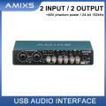 AMIXS UC42 Audio Interface for Recording Computer Free Drive USB External Sound Card for Pc Audio Equipment Professional Video. 