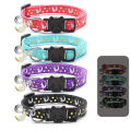 4 PCS Cute Glow Cat Collars Breakaway with Bell & Moons Stars,Kitten Collar for Girl Boy Cats Puppy, Cat Accessories. 