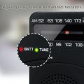 J-166 Portable Radio AM FM, Battery Operated Radio with Tuning Light, Back Clip, Excellent Reception Transistor Radio FM AM.