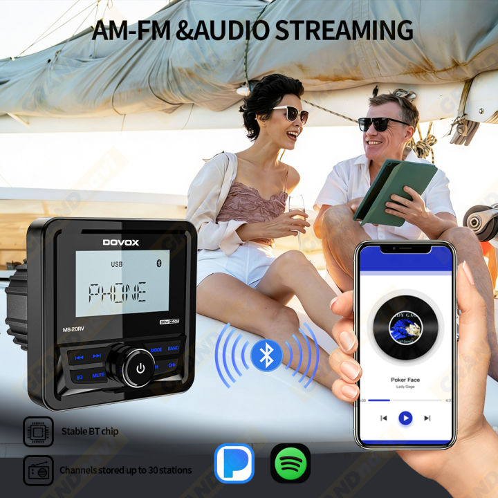 GRANDnavi%20Marine%20Radio%20Boat%20Stereo%20Bluetooth%20FM%20AM%20Digital%20Media%20Audio%20Player%20Waterproof%20For%20Yacht%20ATV%20UTV%20Golf%20Cart%20Motorcycle%20-%20Image%205