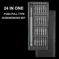 24 in 1 Precision Screwdriver Set with Magnetic Driver, Jiffix Pocket Manual Screwdriver Tool Kit with Sliding Closure, Mini Professional Repair Tools for Electronics/Watch/Camera/Laptop/Glasses.